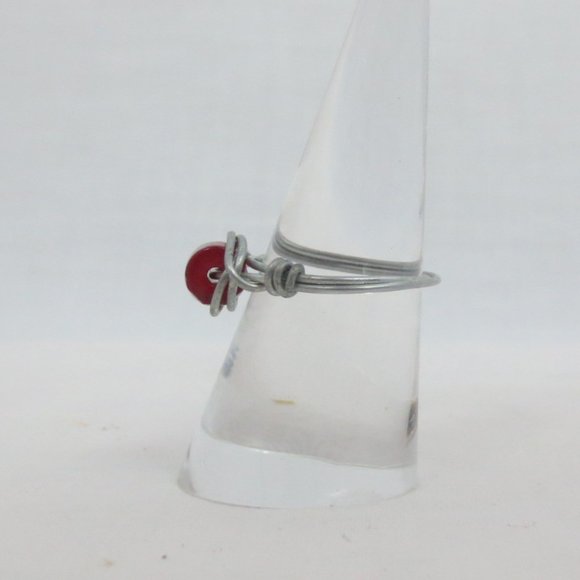 New Stainless Wrap Garnet Color Hand Crafted Ring - Picture 5 of 9